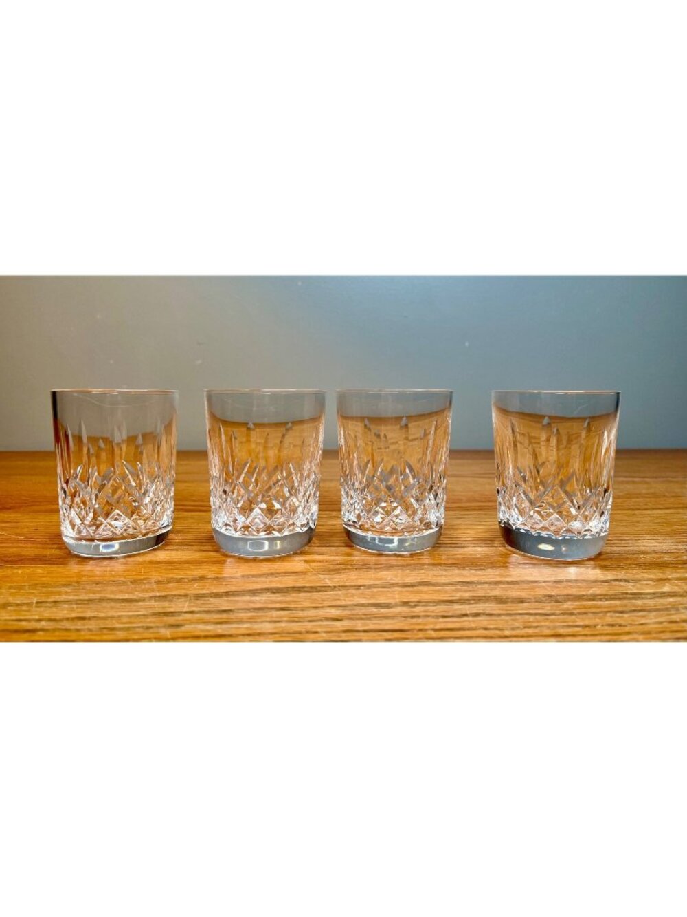 Set of 4 Vintage Waterford Crystal 5 ounce Flat Tumbler Glasses, Lismore Patte